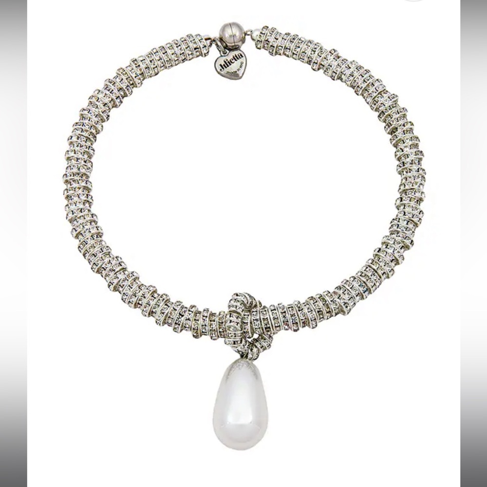 Brand new Julietta Pearl Drop Necklace in Pearl and silver